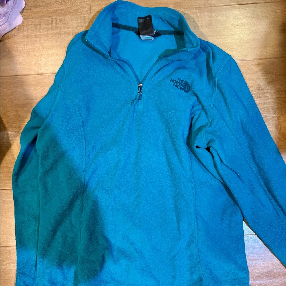 The North Face Teal Quarter-Zip Fleece Sweater